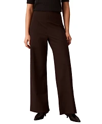 Calvin Klein Women's Hollywood Waist High-Waisted Wide-Leg Pull-On Pants
