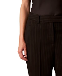 Calvin Klein Women's High-Waist Straight-Leg Pinstripe Dress Pants