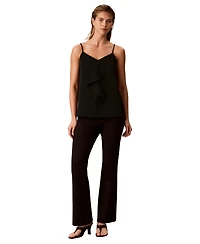 Calvin Klein Women's Flutter Ruffle Front Satin V-Neck Camisole
