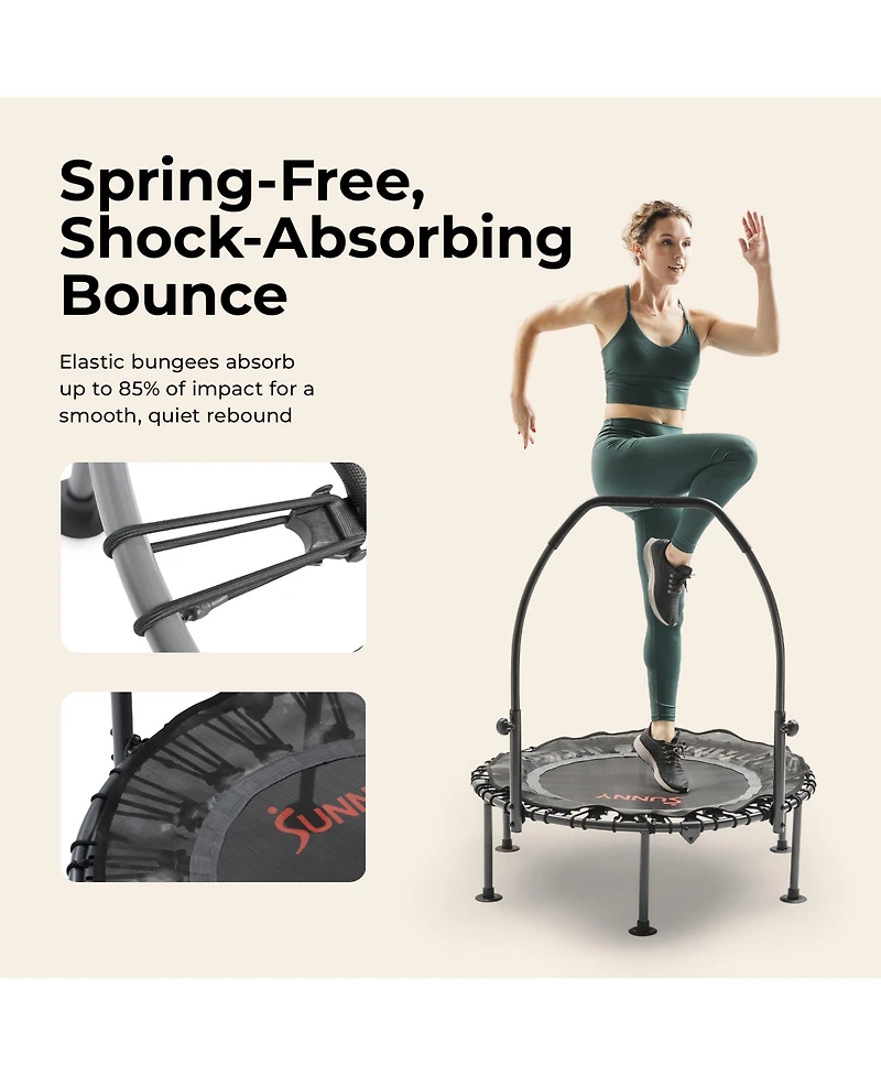 Sunny Health and Fitness Active Fitness Trampoline with Adjustable Handlebar