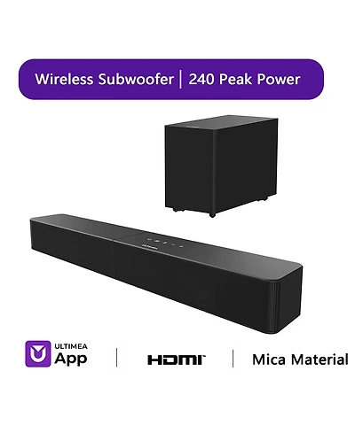 Ultimea Poseidon R3T 2.1ch Soundbar with Wireless Subwoofer, App Control, Soundbar for Smart Tv, Bluetooth 6.0, Hdmi, Optical, 240W Peak Power