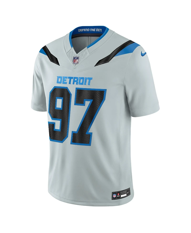 Nike Men's Aidan Hutchinson Silver Detroit Lions 2026 Rivalries Collection Vapor F.u.s.e Stitched Limited Jersey