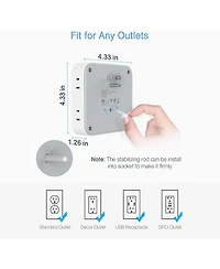Tessan Wall Outlet Extender with 8 Ac Outlets and 4 Usb Ports
