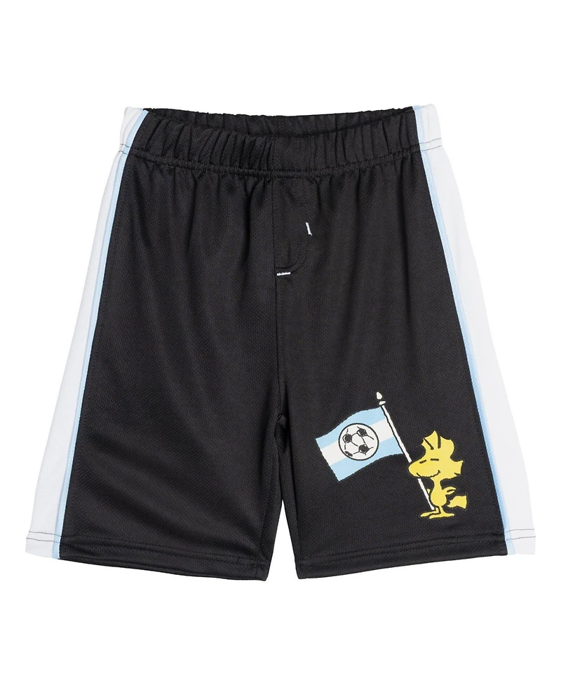 Peanuts Boys' 4-20 Snoopy Soccer Striped-Mesh Jersey and Shorts, 2-Piece Set
