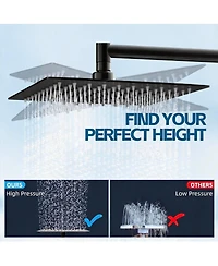 Cyqbd 10" Rain Shower Head With Handheld Spray Extension Arm Hose Set
