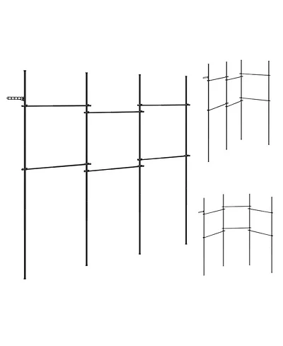 Hongge Floor to Ceiling Clothes Rack with Six Telescoping Hanging Bars