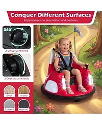 Hongge 12V Kids' Ride-On Bumper Car with 360-Degree Spin and Remote Control, Ages 18 Months+