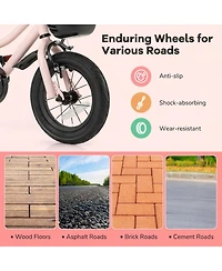 Hongge 12-Inch Kids' Bike with Training Wheels, Adjustable, Ages 3-4