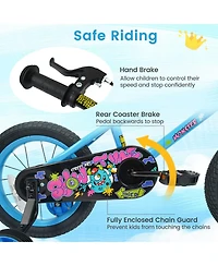 Hongge 14-Inch Kids' Bike with Training Wheels and Dual Brakes, Ages 3-5