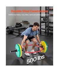 Hongge Detachable Trap Hex Bar 2 in with Knurled Neutral Grips and 500 lbs Capacity for Deadlifts and Shrugs