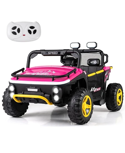 Hongge 24V 2-Seater Remote Control Kids' Ride-On Utv Truck, 88 lbs Capacity, Ages 3-7