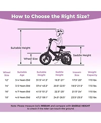 Hongge 14-Inch Kids Bike with Training Wheels, Adjustable Seat and Dual Brakes, Ages 3-5