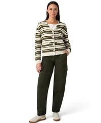 Liverpool Los Angeles Women's Long-Sleeve V-Neck Striped Cardigan