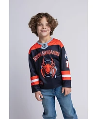 Spider-Verse Boys' 4-20 Miles Morales Long-Sleeve V-Neckline T-Shirt