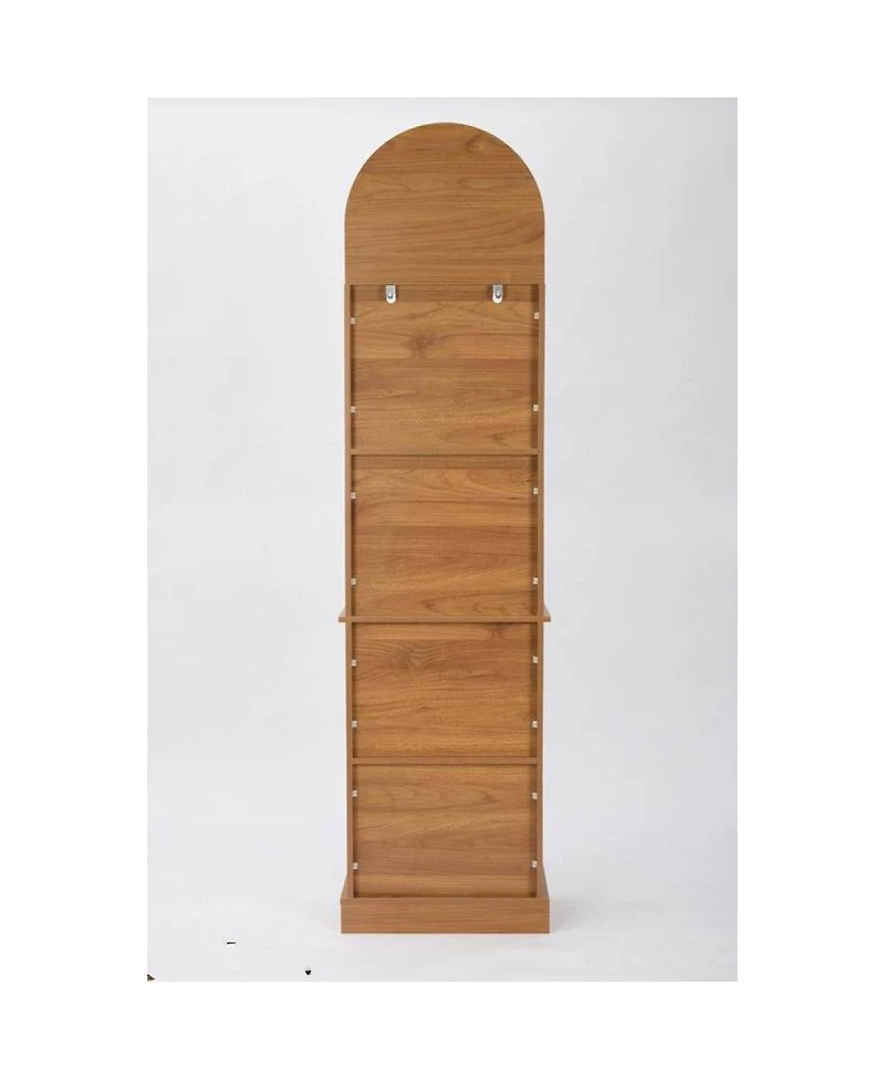 Streamdale Furniture Tall Arched Corner Bookshelf with Shutter Door