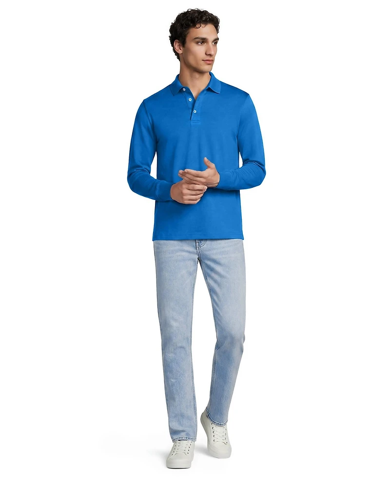 Lands' End Men's Long Sleeve Cotton Supima Polo Shirt
