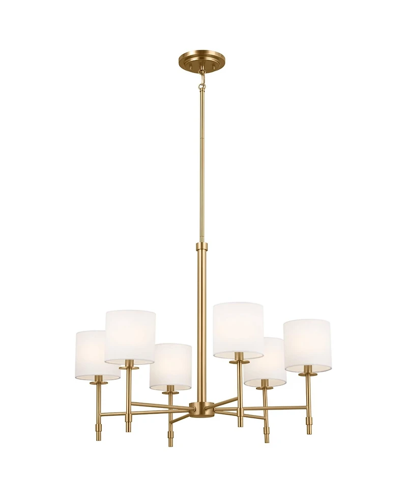 Kichler Ali 28"W Brushed Natural Brass 6-Light Chandelier