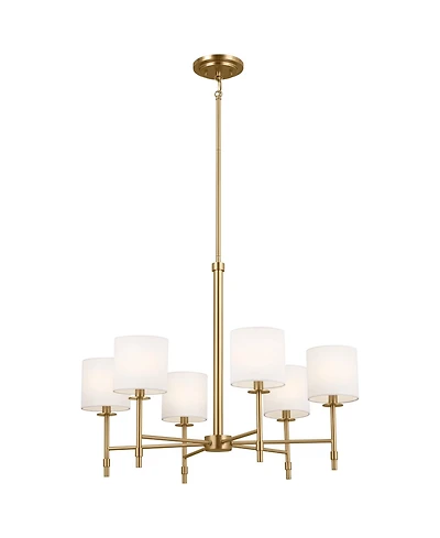 Kichler Ali 28"W Brushed Natural Brass 6-Light Chandelier