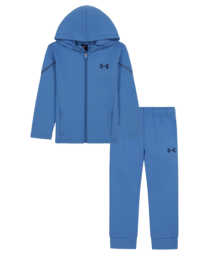Under Armour Boys' 4-20 Double-Knit Full-Zip Hooded Hoodie and Joggers, 2-Piece Set