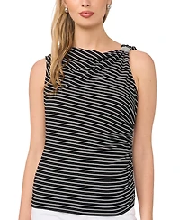 Sam & Jess Women's Asymmetrical Ruched Cowl Neck Knit Top