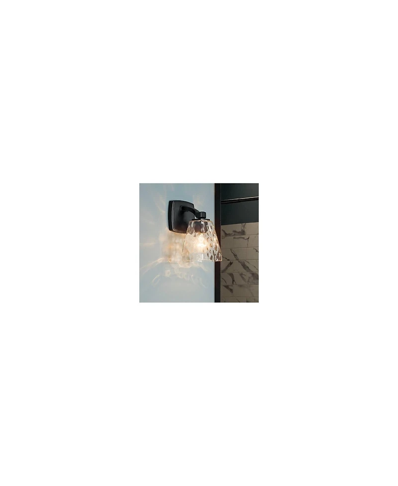 Kichler Marant Black Wall Sconce 1Lt with Clear Water Glass