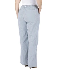 Standards & Practices Women's Mona High-Rise Wide-Leg Striped Denim Pants