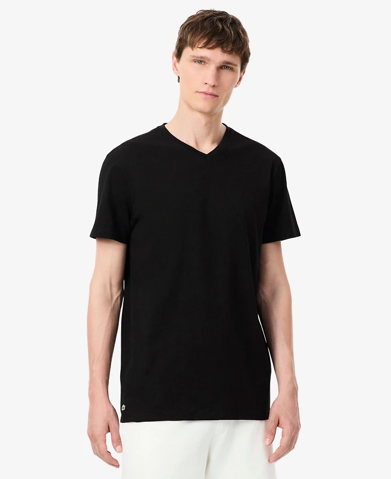 Lacoste Men's 3-Pack Regular Fit V-Neck Undershirts