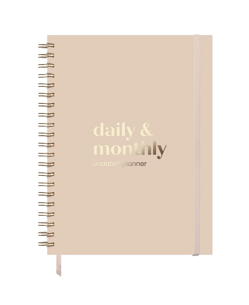 Danrong Undated Daily Monthly Planner Hourly Schedule Time Blocking Hardcover Spiral Notebook
