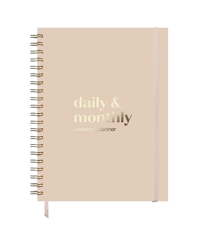 Danrong Undated Daily Monthly Planner Hourly Schedule Time Blocking Hardcover Spiral Notebook