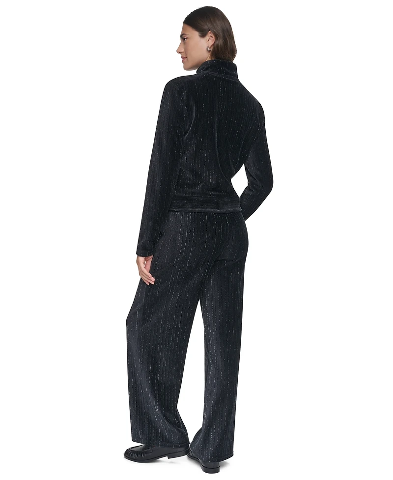 Dkny Women's Long-Sleeve Lurex Velvet Jacket