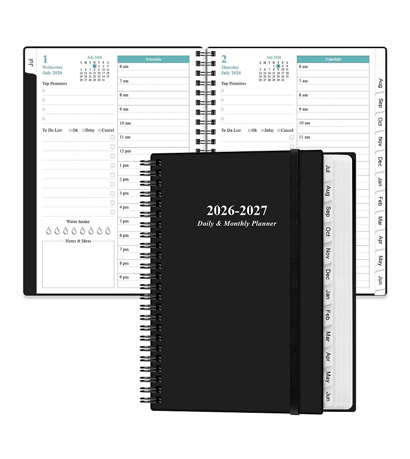 Danrong Daily Monthly Planner One Page Per Day 12 Month Organizer With Tabs Pocket