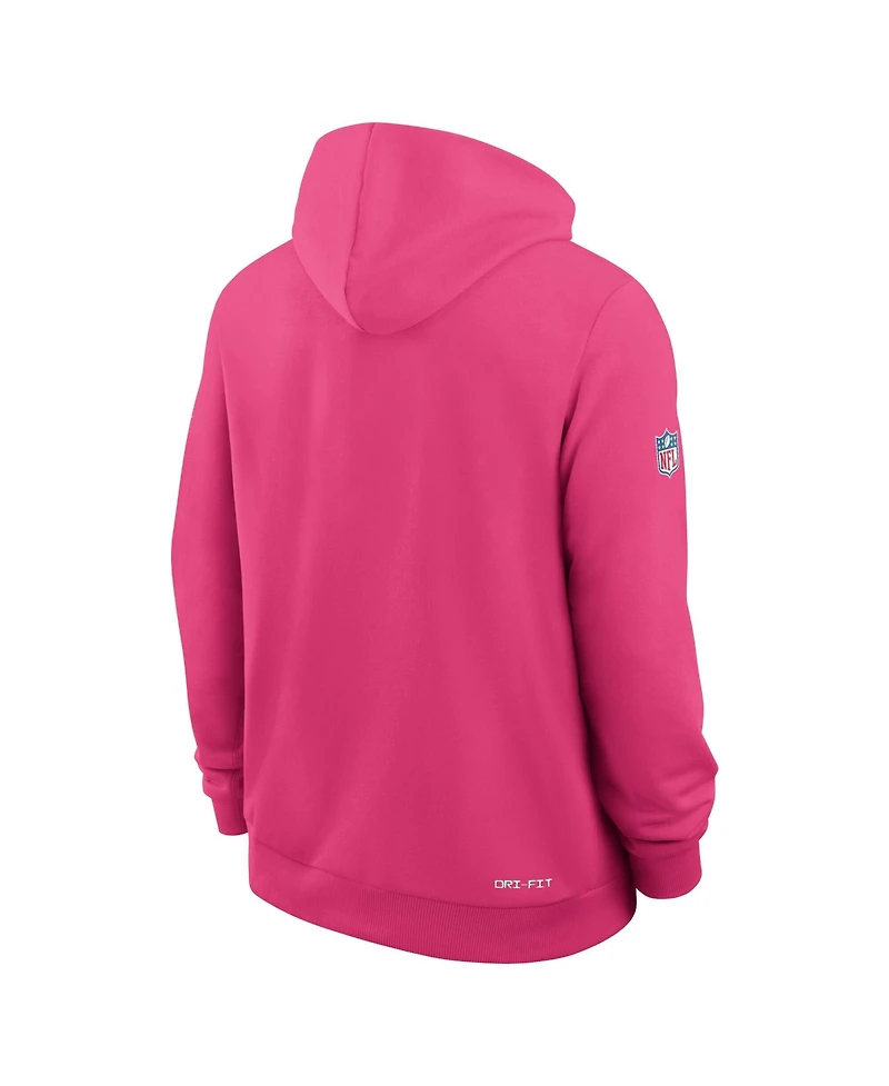 Nike Men's Pink Detroit Lions 2026 Nfl Cruical Catch Sideline Dri-Fit Pullover Hoodie