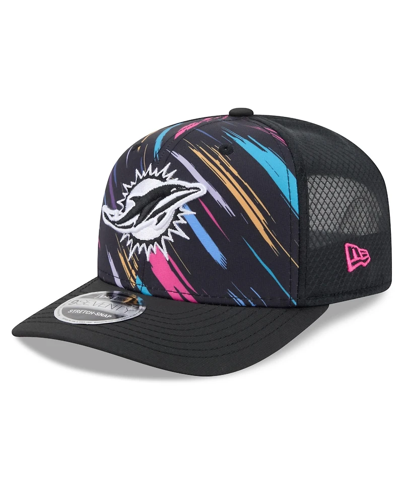 New Era Men's Black Miami Dolphins 2026 Nfl Cruical Catch 9SEVENTY Adjustable Trucker Hat