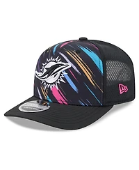 New Era Men's Black Miami Dolphins 2026 Nfl Cruical Catch 9SEVENTY Adjustable Trucker Hat