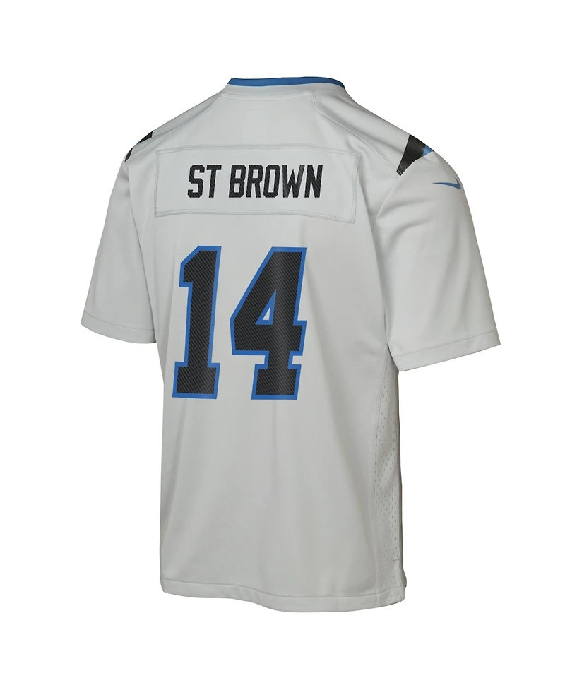 Nike Big Boys and Girls Amon-Ra St. Brown Silver Detroit Lions 2026 Rivalries Collection Game Jersey