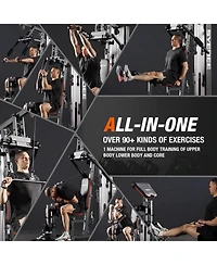 Mikolo Home Gym Station with 150LB Weight Stack, Multi-Function Exercise Equipment for Full Body Training