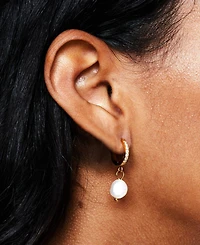 Atolea Freshwater Pearl Huggie Hoop Earrings