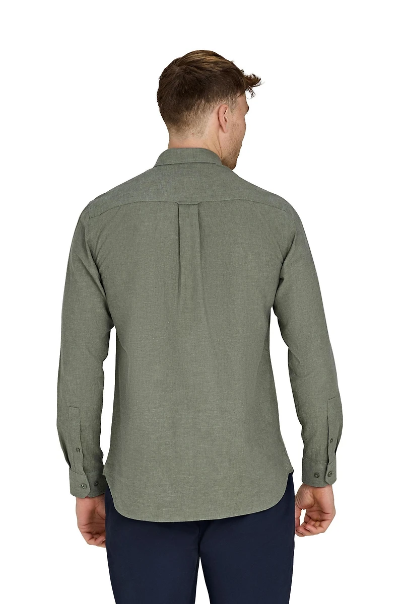 Raging Bull Men's Classic Long-Sleeve Linen-Blend Shirt