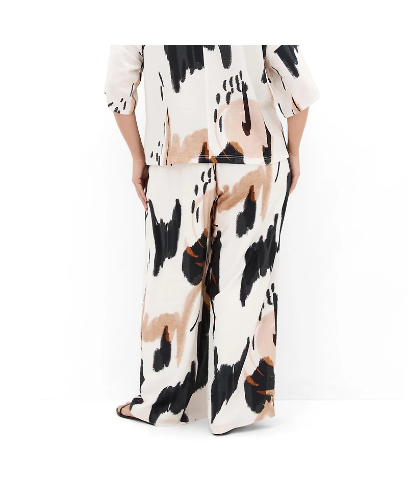 City Chic Plus Alexi Wide-Leg High-Rise Pull-On Pants