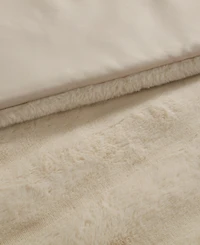 Laura Ashley Cloud Solid Faux Fur 3-Piece Comforter Set