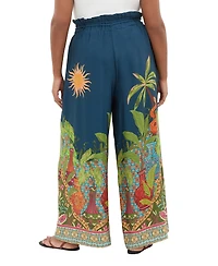 City Chic Plus Fools Paradise High-Rise Print Wide-Leg Pants