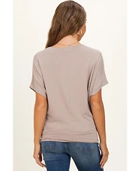 Pinkblush Maternity Dolman-Sleeve Boat-Neck Side-Ruched T-Shirt
