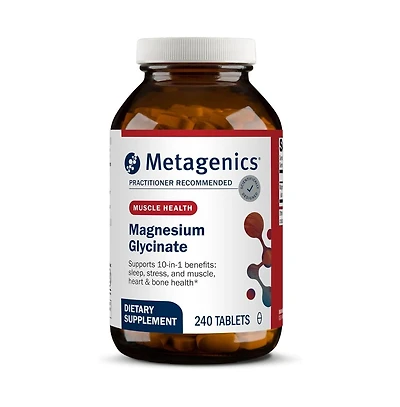 Metagenics Magnesium Glycinate Highly Absorbable Magnesium Supplement for Sleep Bone, Heart and Nerve Health Non Gmo, Gluten Free 240 Tablets