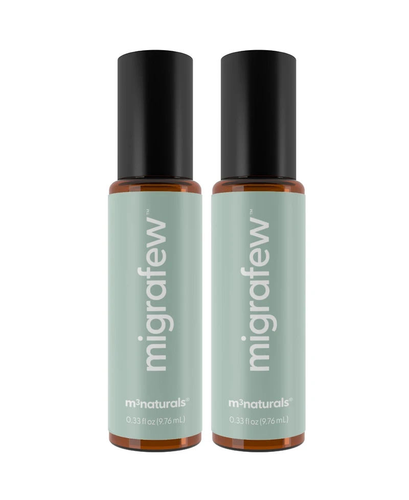 M3 MigraFew Aromatherapy Roll On with Peppermint, Spearmint and Lavender Essential Oils 9.76 Milliliter Pack of 2