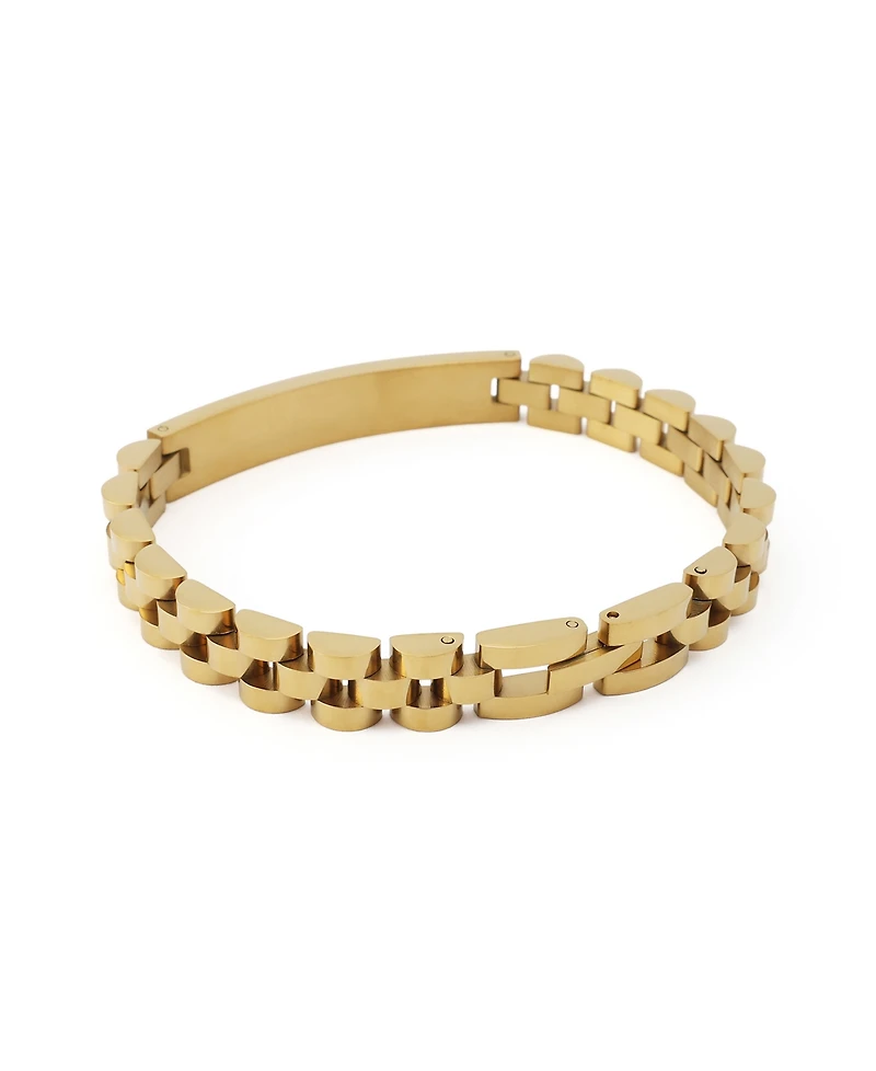 Steve Madden Link & Chain Stainless Steel Cubic Zirconia Watch Strap