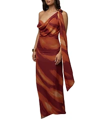 Jluxlabel Women's Gallery Night One-Shoulder Asymmetric Drape Maxi Dress