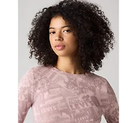 Levi's Women's Essential Cropped Long-Sleeve Graphic T-Shirt
