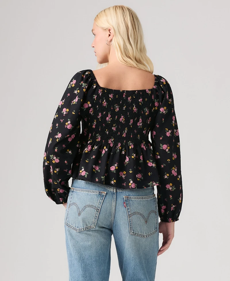 Levi's Women's Lotte Front-Tie Slim-Fit V-Neck Blouse