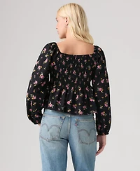Levi's Women's Lotte Front-Tie Slim-Fit V-Neck Blouse