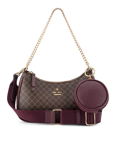Nine West Luela Convertible Crossbody Shoulder Bag with Removable Pouch, 2-Piece Set